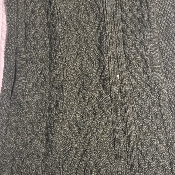 Aran Crafts Ireland Dark Gray Side Zip 100% Wool Sweater - Picture 8 of 13